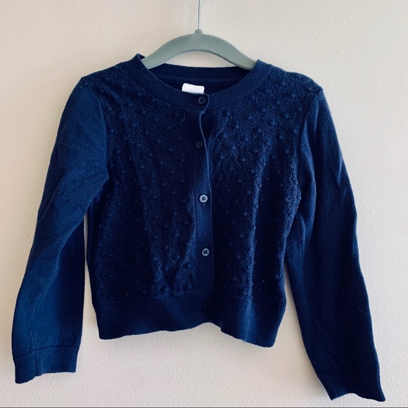 navy blue baby cardigan